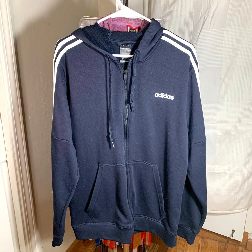 Adidas Men's Blue Hoodie SIze L